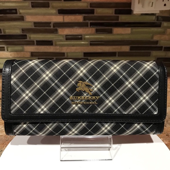 BURBERRY Blue Label Signature Nova Check Long Wallet 🔥😍🖤 - Picture 1 of 16